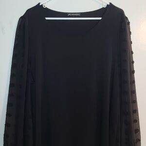 Adrianna Papell Black Blouse with Sheer Sleeves It doesn't have a size label
